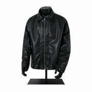 メンズ 襟刺繍 PU ジャケット 男女兼用 ストリート系 防寒アウター 秋冬 2025新作★