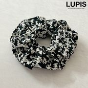 ヘアアクセサリー ヘアゴム シュシュ モノトーン シック 柄 大人っぽ エレガント 華やか ヘアアレンジ