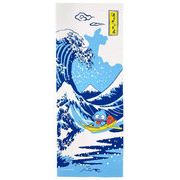さんりおきゃらくたーず　和柄日本手ぬぐい【神奈川沖浪裏】