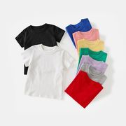 ins 夏新作　子供服　定番　無地　Tシャツ　女の子　男の子　柔らか　インナーシャツ　半袖　カラフル