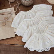 新作　ins風　ベビースタイ　刺繍柄　レース　綿100％　付け襟　森ガール　よだれかけ　赤ちゃん　ビブ