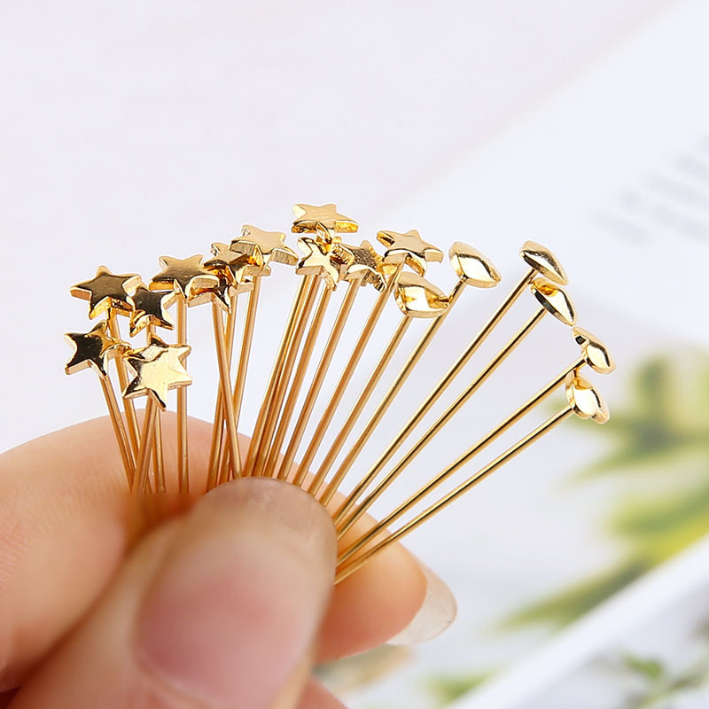 Tピン デザイン 金属パーツ アクセサリーパーツ 手芸材料 ストーンピン ピンパーツハンドメイドパーツ 星