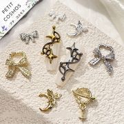 りぼん 月 ハート 惑星 立体的 メタル ネイルパーツ ネイル用品 ネイルストーン デコパーツ DIYパーツ