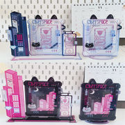 DIYパーツ 推し活 素材グッズスタンド カードケース 写真入れ アクリル クリア透明 3インチ適用スタンド