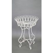 フラワープラントテーブルホワイト　エクステリア/机/アンティーク調