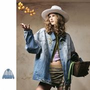 メンズ 刺繍入り デニム ジャケット 男女兼用 ストリート系 アウター  秋冬 2025新作★