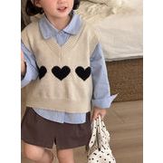 2025秋新作 韓国風子供服 キッズ服 女の子   トップス  ニット ベスト  80cm-130cm