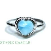 ☆一点物☆【リング】ラリマー (5A) ハート型 (小) No.15