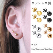 金属アレルギー対応 203. ボールピアス 5ペア(10個) スタッドピアス 2mm 3mm 4mm 5mm 6mm