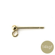 14KGF ポストピアス カン付き 2mm 丸玉 金属アレルギー対応 刻印入り ゴールドフィルド ハンドメイド