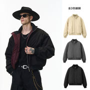 メンズ 冬新作 スタンドカラー フライトジャケット 中綿アウター デコンストラクトデザイン★全3色