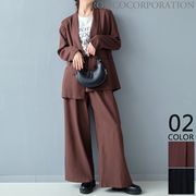 【2025新作商品♪】2点セットノースリジャケット×パンツ