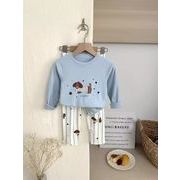 新入荷　子供服　キッズ 　ベビー　ルームウェア　 インナー　2点セット 　80～160cm5色　DC