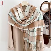 2025秋冬 新作 スカー  チェック柄  暖かい レディース  エレガント