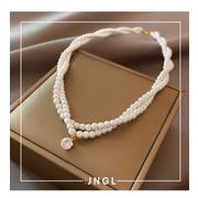 【宮廷風】パール 2連ペンダント レトロ 上品 ネックレス