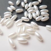 樹脂パールビーズ ライス型 8×4mm バロック ホワイト【50個】プラパール ビーズ ハンドメイド
