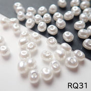 樹脂パールビーズ  ライスカット型 バロック ホワイト【50個】プラパール ビーズ ハンドメイド