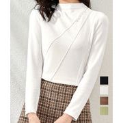 【日本倉庫即納】 カットソー プチハイネック 長袖Tシャツ