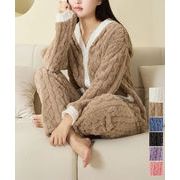 【日本倉庫即納】 フリースパジャマ上下セット冬ルームウェア