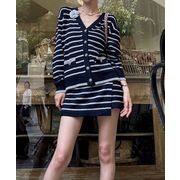 今季マストバイ   気質   おしゃれ  個性的  V ネック  ニット カーディガン+ハーフパンツスカート