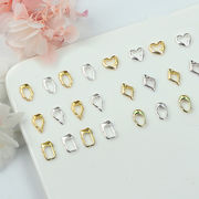 枠 メタルパーツ 変形フレーム ネイル パーツ デコレーション 滴 ジェルネイル 金色 銀色 レジン お洒落