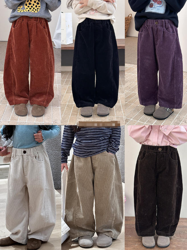 【2025秋新作】韓国風 子供服 コーデュロイリラックスパンツ 90-170cm 6色