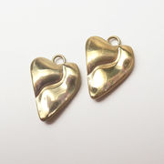 ステンレス 【SUS304】 ゴールド チャーム ハート 波模様 パーツ ハンドメイド 金属アレルギー対応