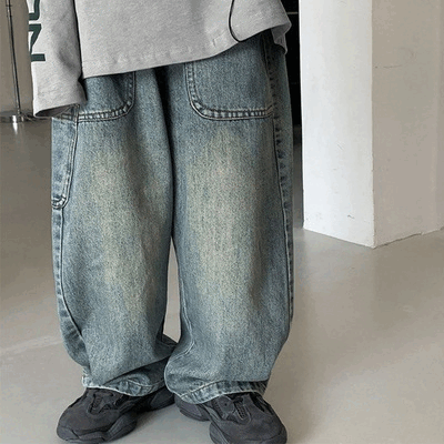 2025秋冬※子供 デニムパンツ ゆったりカジュアルロングパンツ