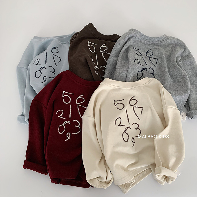 2025秋冬※MAI☆子供 ロゴTシャツ 長袖 男女兼用カジュアルインナー