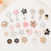 デコパーツ シンプル 5弁花 フラワー ホワイト ブラック ピンク アクセサリーパーツ カメリア フラワー