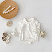 2025秋新作　ベビー服　女の子　ピーターパンカラー　長袖　ロンパース　可愛い　おしゃれ　子供服　キッズ