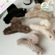 ハート ヘアクリップ ヘアアレンジ バンスクリップ ヘアアクセサリー エコファー レディース ふわふわ