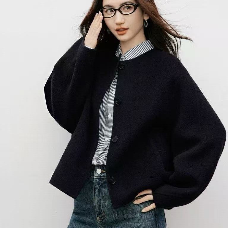 初回送料無料　秋冬カジュアルシンプル丸首コート　レディースファッション人気トレンド　アウター