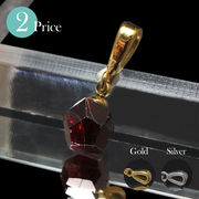 ペンダントトップ　ガーネット＜ブラジル産＞　カット　約8?12mm　ステンレス製　日本製