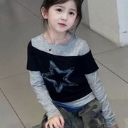 女の子 Tシャツ　 キッズ 上着　子供　トップス　長袖　大人気韓国風90ｃｍ～140ｃｍLF