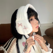 ニットリボン耳あて レディース 可愛い蝴蝶結付き 防寒イヤーマフ