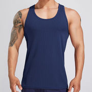 無地 ノースリーブ タンクトップ シンプル リブ メンズ トレーニングウェア スポーツ