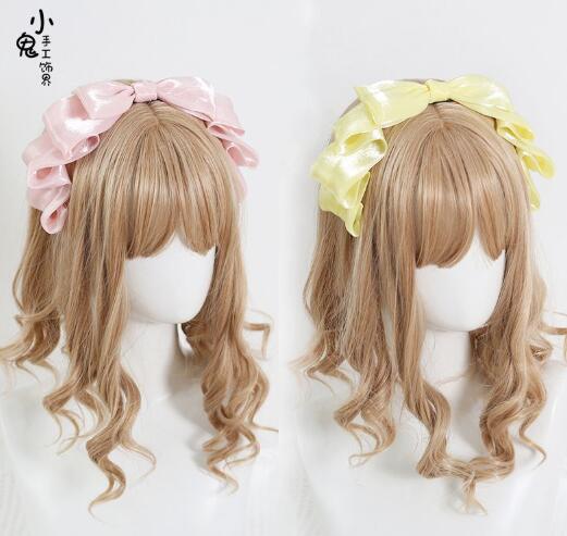 レディースヘアアクセサリー　リボンカチューシャ　リボン髪飾り　８色