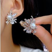 ジルコニアクリアストーン フリンジイヤリングセット エレガント 高級感ブライダルアクセサリー