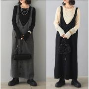 2025秋冬新作 韓国風   レディース服  おしゃれ カジュアル アウター   ニットベストワンピース
