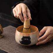 点茶用ツール一式：百本立茶筅立と抹茶碗・茶杓をセットに