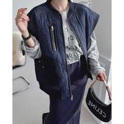 今季マストバイ    気質   おしゃれ スタンド ルーズフィット パッチワーク 綿入りベスト