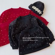 2025冬新品　TQ　子供服　スウェット+スカート　裏起毛 セットアップ    90-150cm    2色