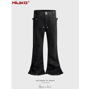 メンズファッション デニム パンツ 男女兼用 ストリート系 ベルボトム 秋冬 2025新作★