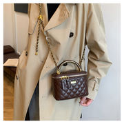 PUバッグ　バケットバッグ　キルティングショルダーバッグ　韓国バッグ