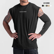 メンズ ワイドシルエット ノースリーブタンクトップ 美式カジュアル・速乾・ジムトレーニング★全5色