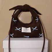 2025年INS 秋冬新作   気質   高級感   リボン   ショルダー  文芸風  キャンバスバッグ