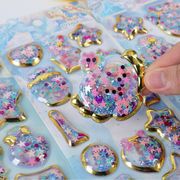 現物 ステッカー 3Dシール リスタルの質感 文具 手帳素材 DIY 手帳 装飾シール 精美 ク