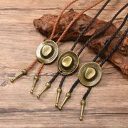 首輪レザーネック/ループタイ メンズ ポロタイ ボロタイ おしゃれ 紐 ロープ アクセサリーE90068