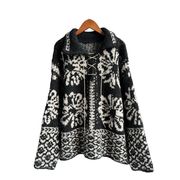 オシャレゆったりフレンチジャガードニットトップスレディース